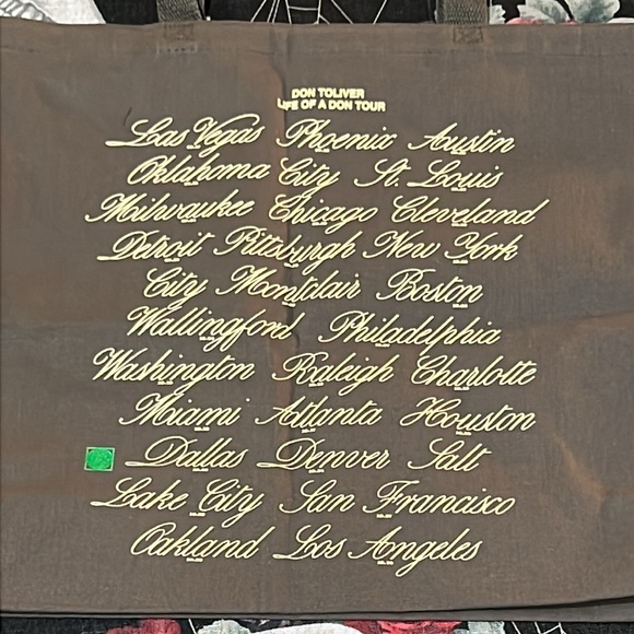 NEW DON TOLIVER “LIFE OF A DON TOUR” JACK BOYS GRAY/BROWN SHOPPING TOTE BAG OS - Picture 7 of 7